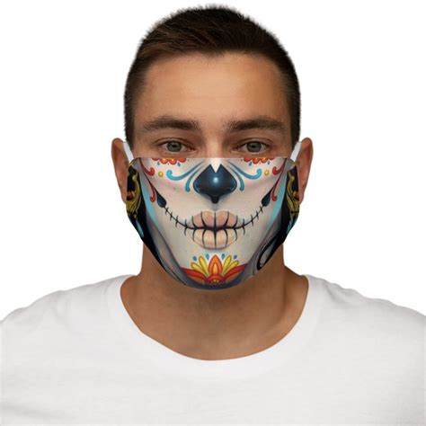 day of the dead face mask dia de los muertos neck gaiter for etsy