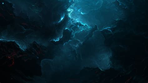 Starkiteckt Space Nebula 3d Cyan Digital Art Dark Space Art Hd