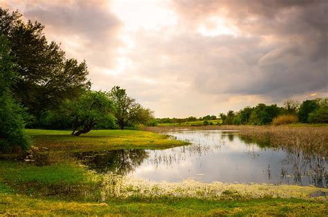 Clouds Over A Pond At Washington On The Brazos Texas Photograph By