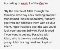 According To Surah Of The Qur An By The Decree Of Allah Through The
