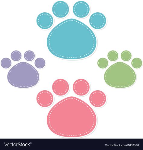 Paw Prints Color On White Background Royalty Free Vector