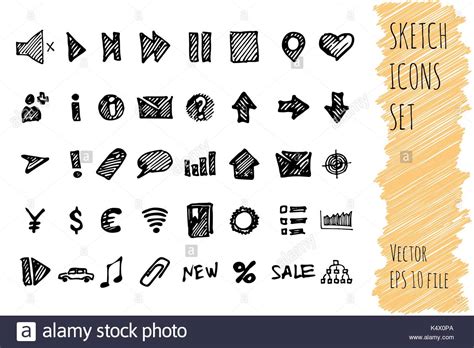 Hand Draw Doodle Business Icon Set Collection Of Business Icons
