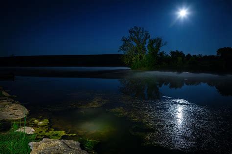 Moon Over Lake Photograph By Alexey Stiop Fine Art America