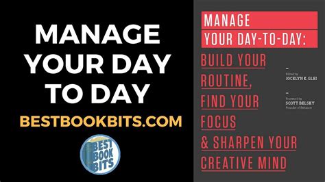 Manage Your Day To Day Jocelyn Glei Book Summary Youtube