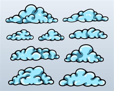 Premium Vector Set Of Cartoon Cloud Collection