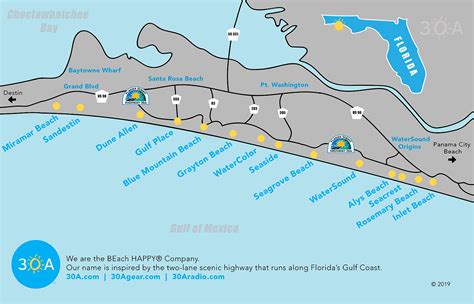 Map Of Scenic 30a And South Walton Florida 30a