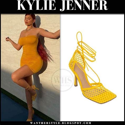 Kylie Jenner In Orange Tube Dress And Yellow Pumps On December 11 2020