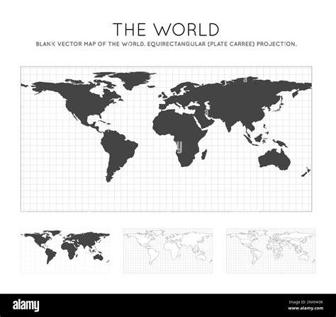 Map Of The World Equirectangular Plate Carree Projection Globe With