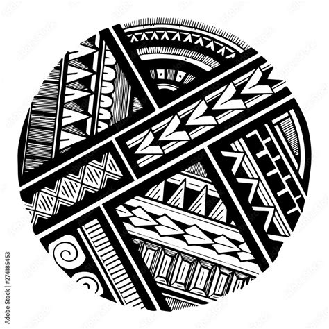 Polynesian Tattoo Design Black And White Stock Vector Adobe Stock