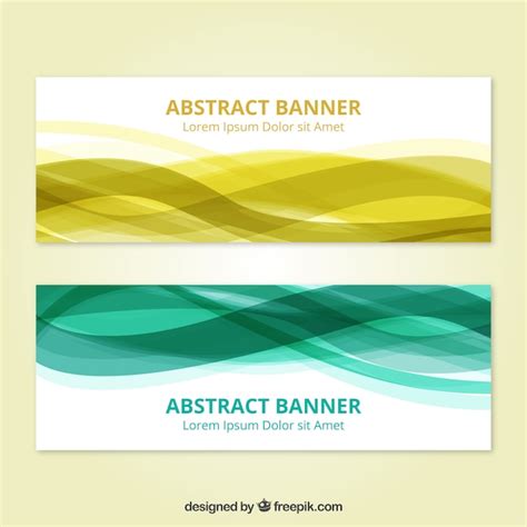 Free Vector Abstract Banner With Bright Colors Wavy Shapes