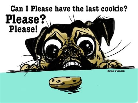 Items Similar To Pug Wants A Cookie Greeting Card Or Art Print By Kathy