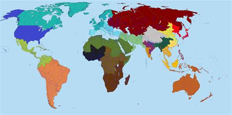 The World Divided Into Regions With Approximately The Same Population