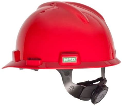 Msa 475363 V Gard Red Hard Hat With Fas Trac Suspension Cap Style