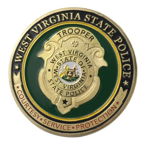 West Virginia State Policewvsp Gold Plated Challenge Coinmedal 1298