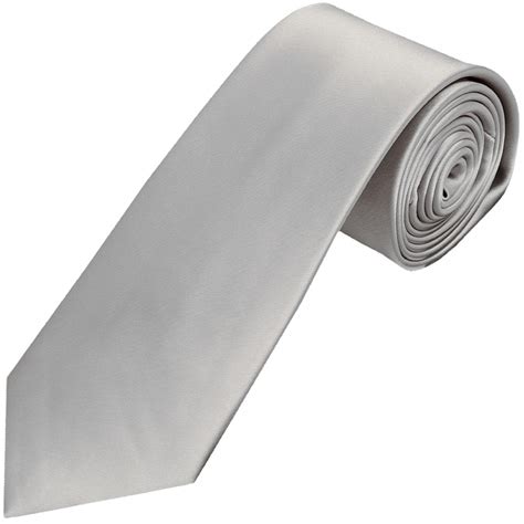 Plain Silver Classic Satin Tie