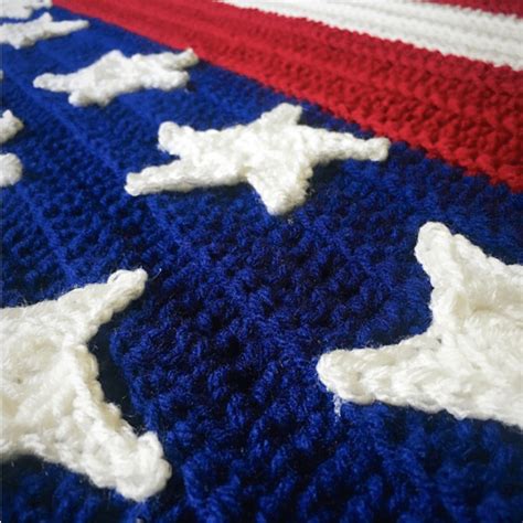 America Flag Crochet Blanket With FREE Pattern YarnHookNeedles
