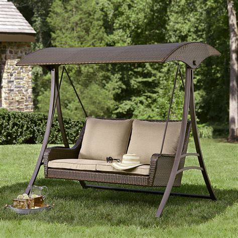 The Parkside Resin Wicker Swing Is The Perfect Way To Spend A Summer Day Featuring A Bench Wit