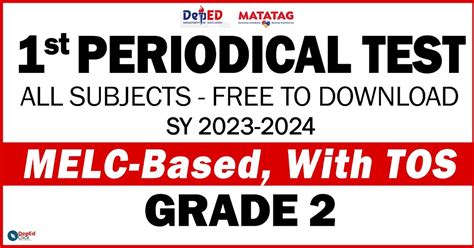 Grade 2 1st Periodical Tests Sy 2023 2024 Melc Based With Tos