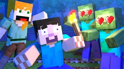 Zombie Love Story Minecraft Animation Life Of Alex And Steve Youtube
