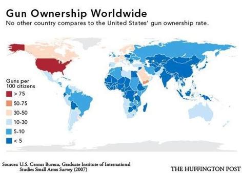 Gun Ownership Worldwide Map Society And Politics Pinterest