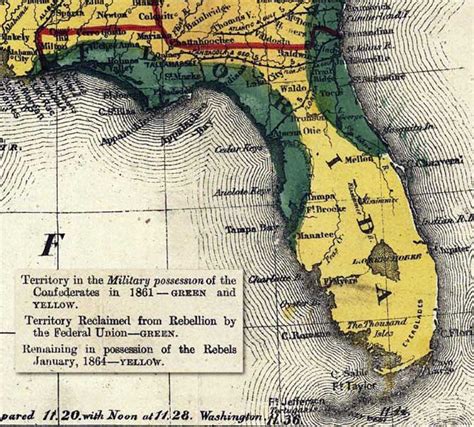 Map Of Florida 1864