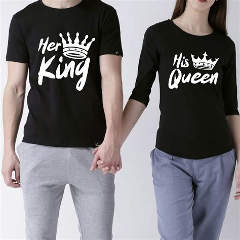 His Queen Her King Svg King And Queen Svg Couple Svg Shirt Etsy