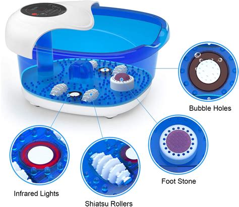 Foot Spa Misiki Foot Bath Massager With Heater Bubbles Vibration Temperature Control And Auto