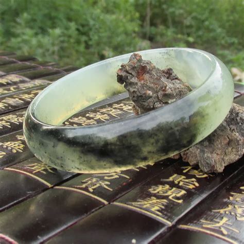 Natural Ice Painting Xiuyan Jade Bracelet Ink Xiu Jade Bracelets Jade