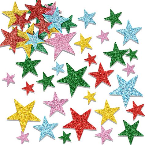 Glitter Foam Star Stickers 150 Pack Colorful Self Adhesive Stickers