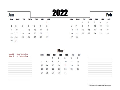 2022 Ireland Quarterly Planner Template Free Printable Templates