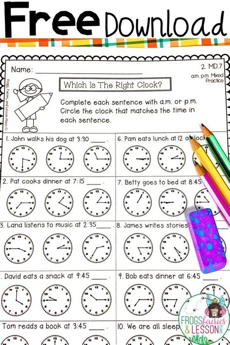 Free Telling Time Worksheets 2nd Grade