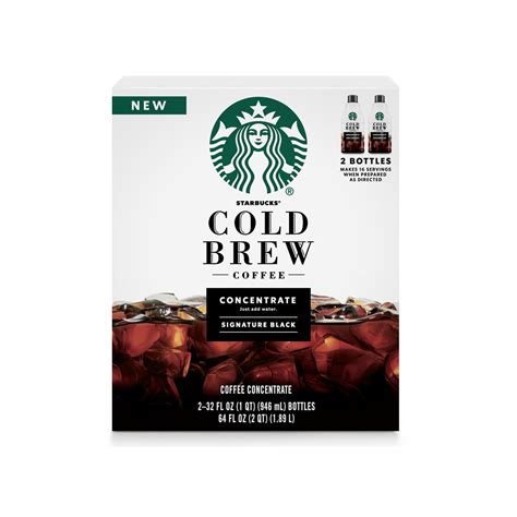 Starbucks Cold Brew Black Medium Roast Coffee Concentrates 32 Ounce 2 Pack