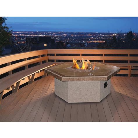 48 Inch Propane Gas Fire Pit Table By Cal Flame Hexagon Coffee Height