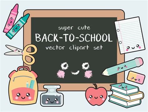 The Back To School Clipart Set Includes An Apple Books Pencils And