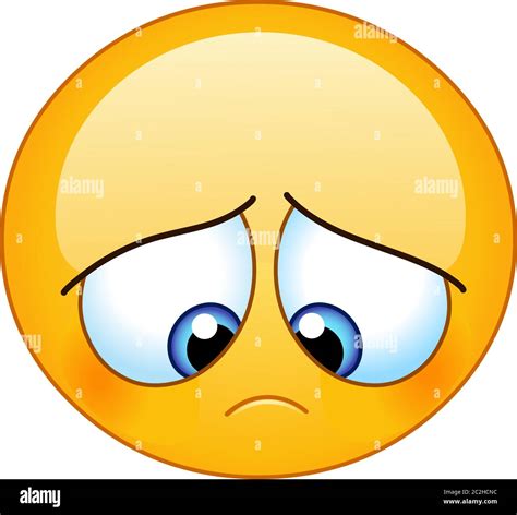 Düster Trauriger Emoji Emoticon Schaut Nach Unten Stock Vektorgrafik