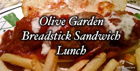 Olive Gardens Breadstick Sandwich Lunch Special