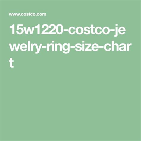 15w1220 Costco Jewelry Ring Size Chart Costco Jewelry Ring Sizes