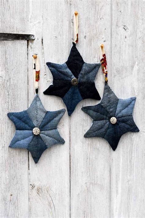 Upcycled Denim Star Christmas Ornament Sewing Tutorial Sewing