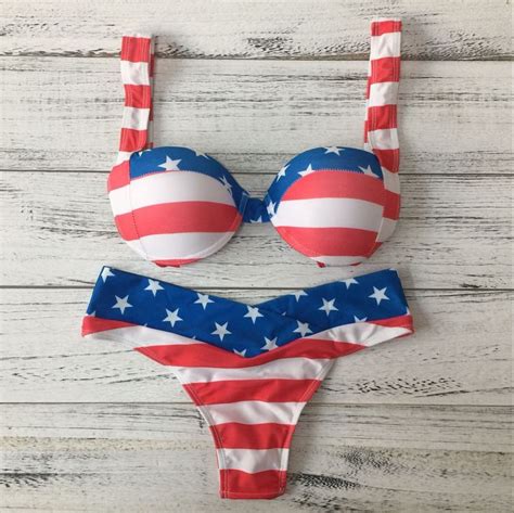 american flag strap beach bikini set swimsuit swimwear american flag bikini flag bikini bikinis