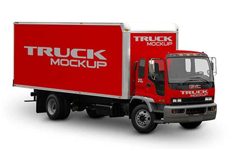 delivery truck mockup  psd designhooks