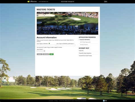 Masters Ticket Application 2023 2023