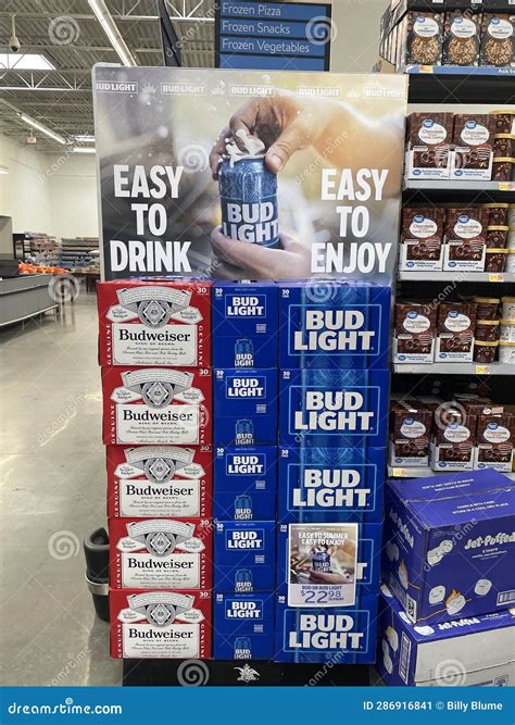 Walmart Interior Bud Light Display Editorial Photo Image Of Display