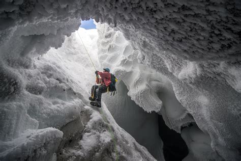 1920x1200 Resolution White Cage Ice Arctic Cave Climbing Hd