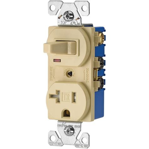 Eaton 15 Amp 120 Volt 5 15 3 Wire Combination Receptacle And Toggle