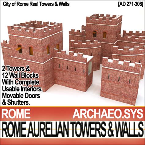 Rome City Towers Walls Aurelian 3d Model 105 Unknown 3ds Vue Obj