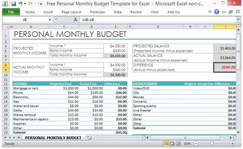 Excel Monthly Budget Household Budget Planner Excel Spreadsheet