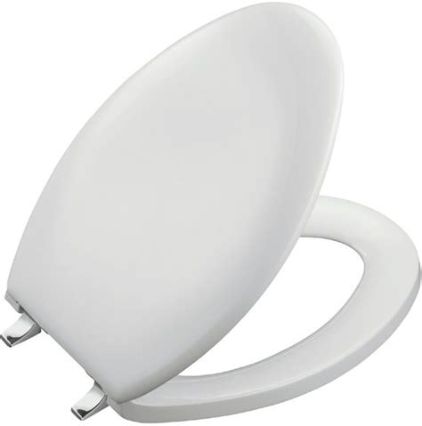 Kohler Bancroft K 4685 G 0 White Elongated Toilet Seat With Brushed