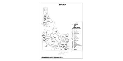 Idahos Mineral Commodity Producing Areas Us Geological Survey