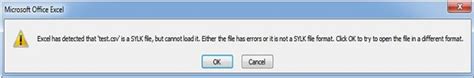 Excel Has Detected A Sylk File And Cannot Load It Techyv Com