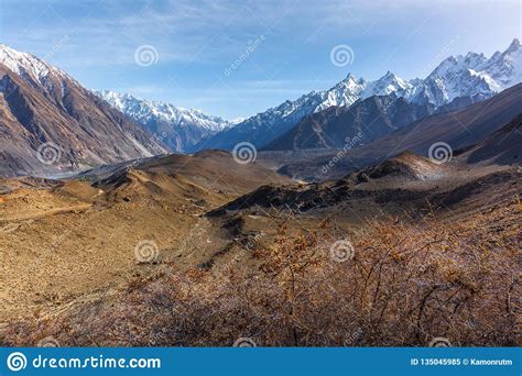 Landscape Of Snow Capped Mountain Range Stock Image Image Of
